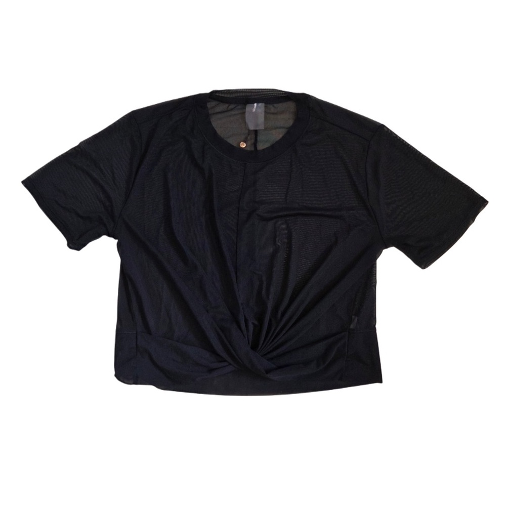 Women’s Semi Sheer Black Short Sleeve Tee